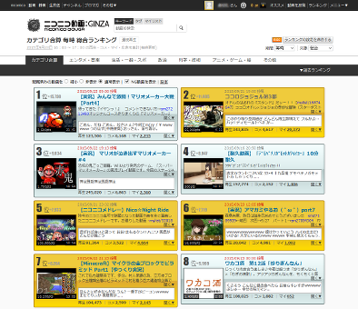 ニコニコ動画:ランキング2列表示+