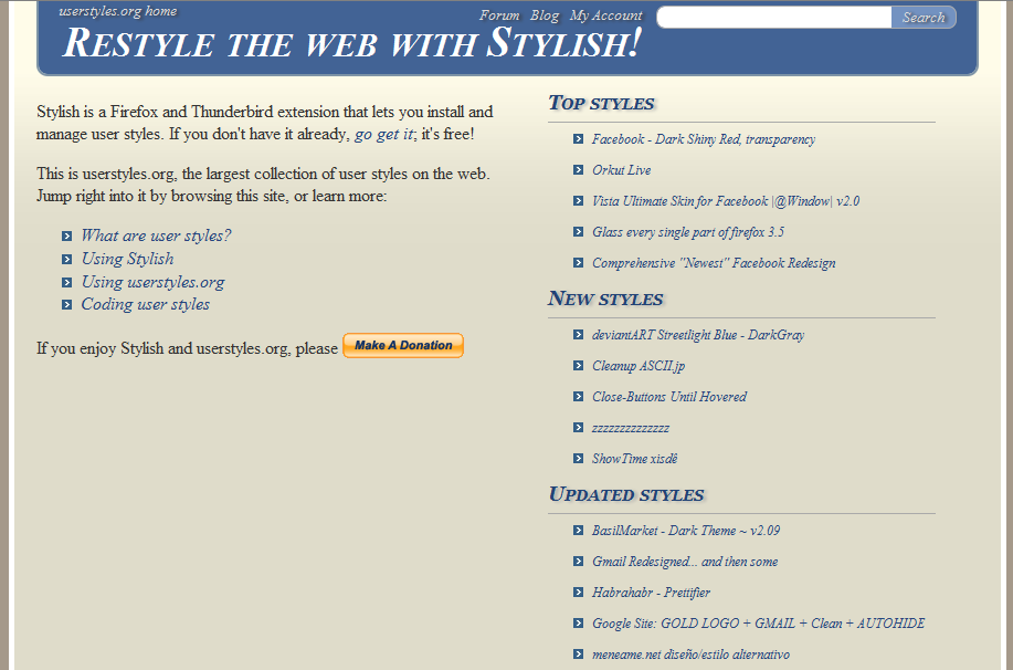 Userstyles.org  >>  Elegant blue