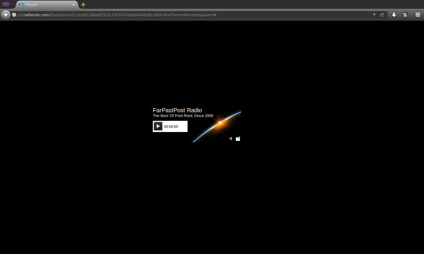 Dark radio player surroundings