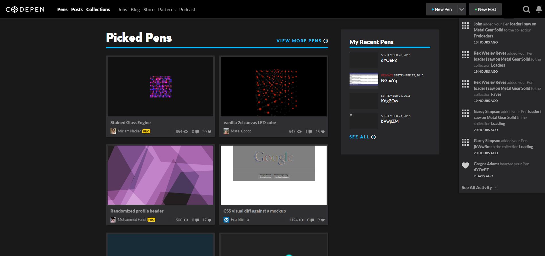 Codepen.io: More darkness