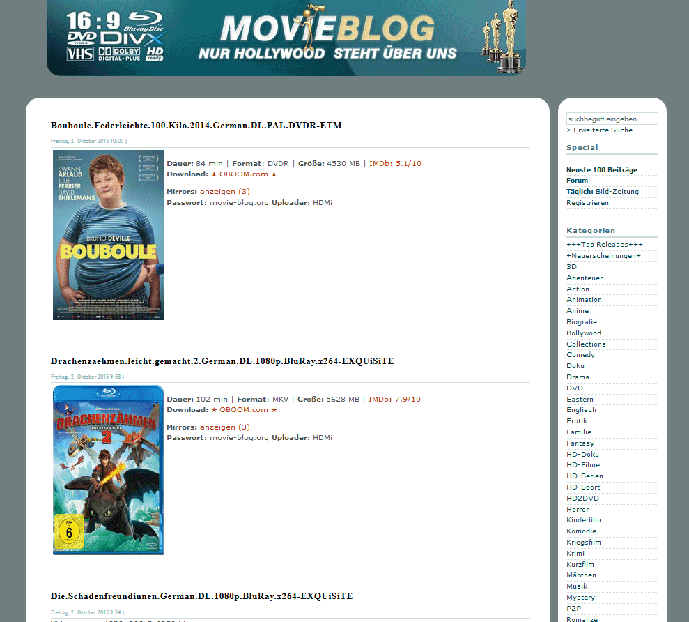 Movie-Blog für WS und kompakt