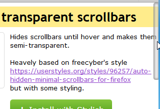 auto-hidden transparent scrollbar (rounded)