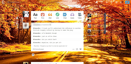 Autumn Tumblr Dashboard theme