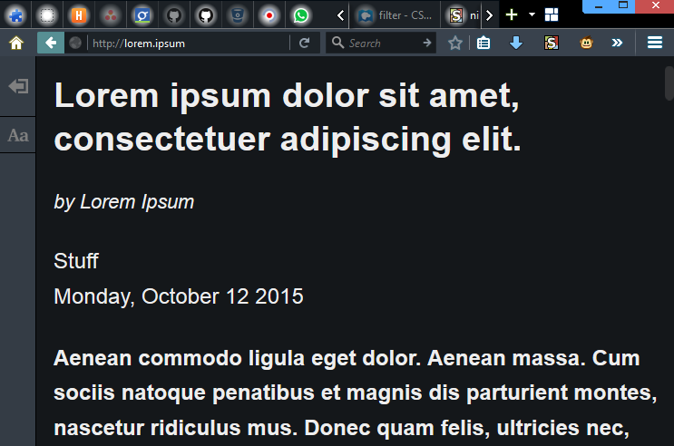 about:reader Dark
