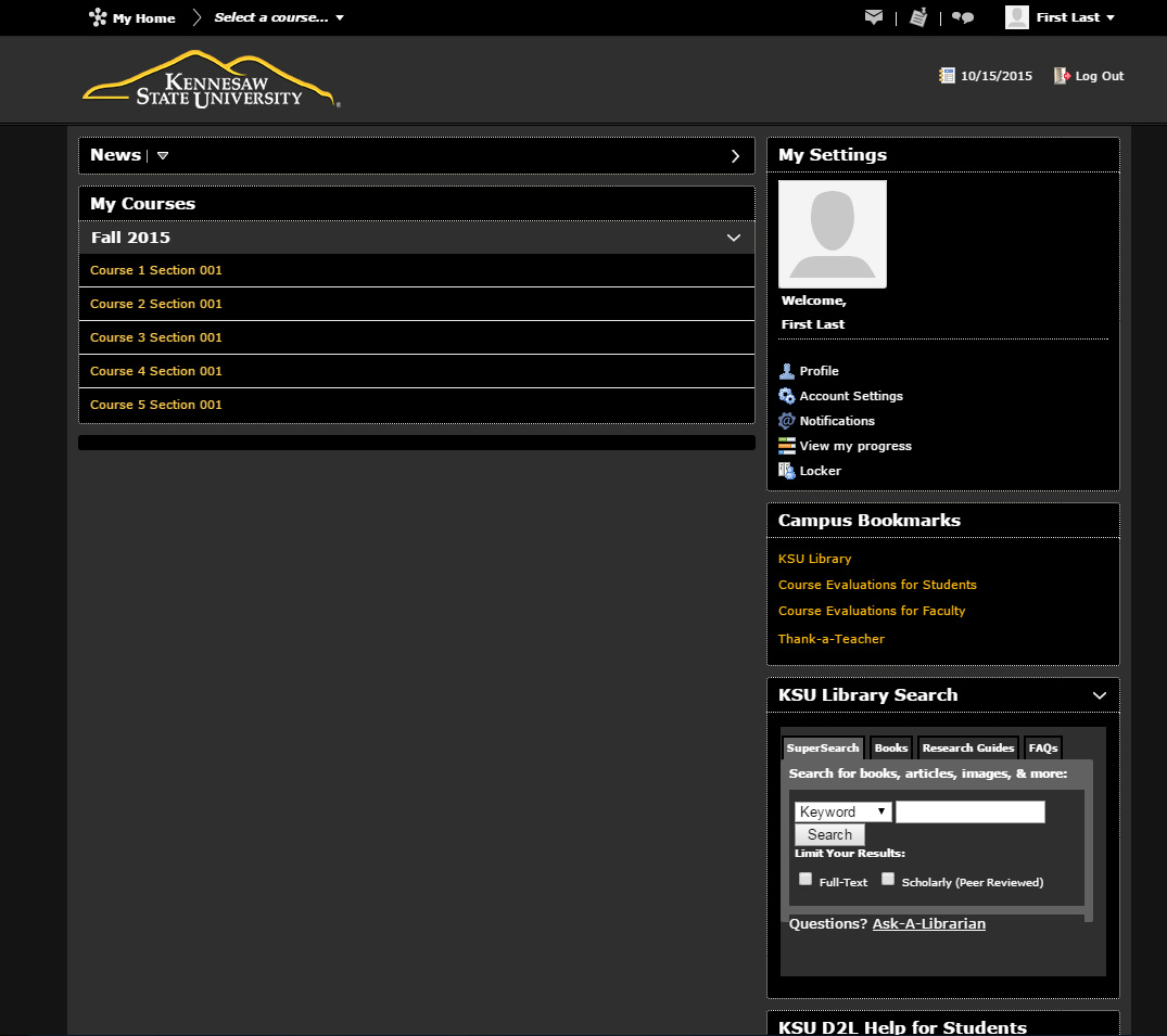 KSU D2L Dark Theme