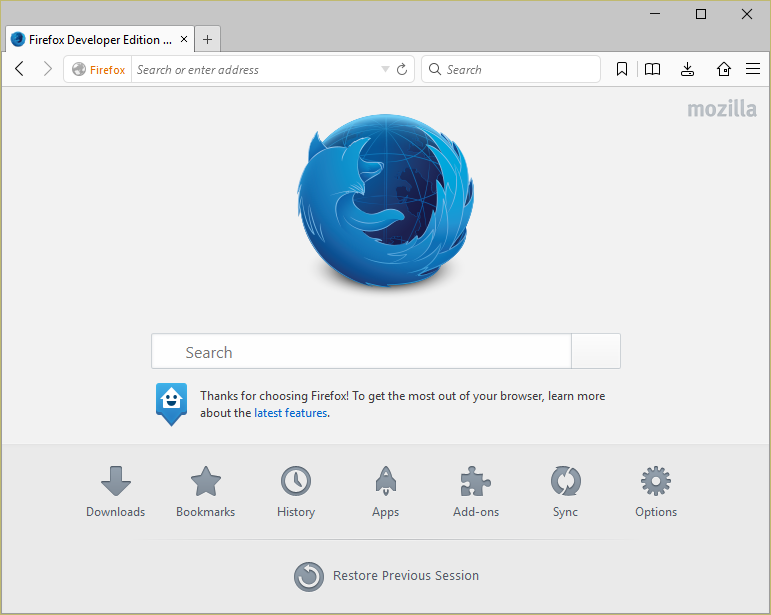 Firefox/Pale Moon for Windows 10