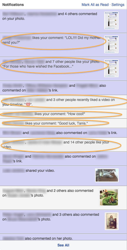 Hide (only) Facebook "like" notifications