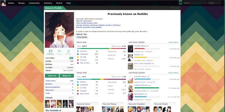 MYANIMELIST | Lucid Theme