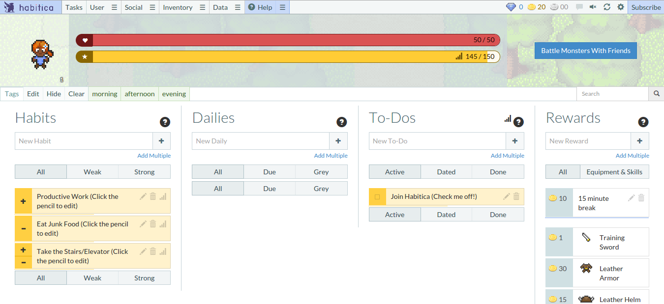 My Personal Habitica User Style