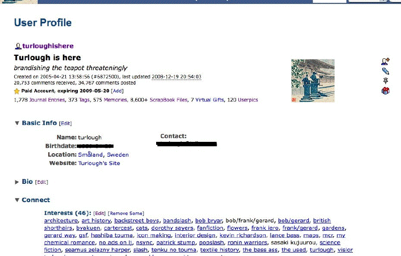 Livejournal - Profile page tweaks