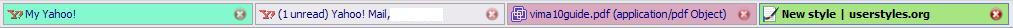 Bold Black Active Tab, Dark Blue Inactive Tabs