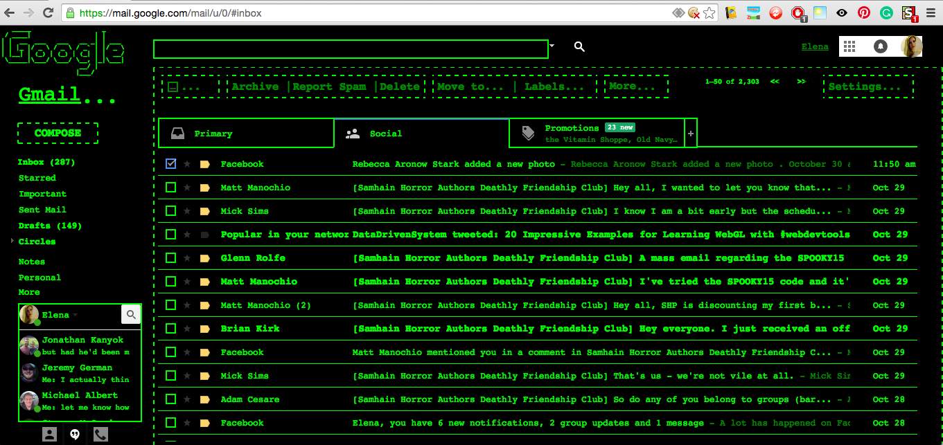old school gmail terminal theme