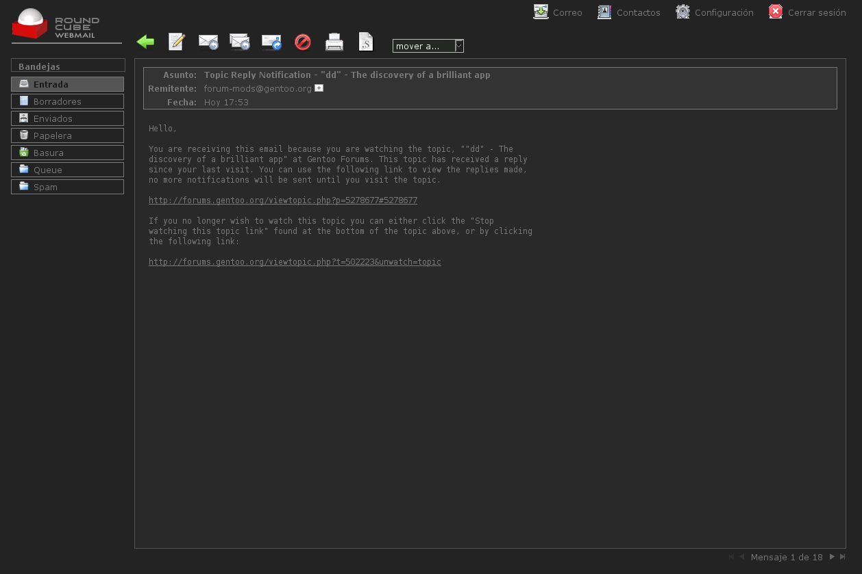 RoundCube Dark Theme