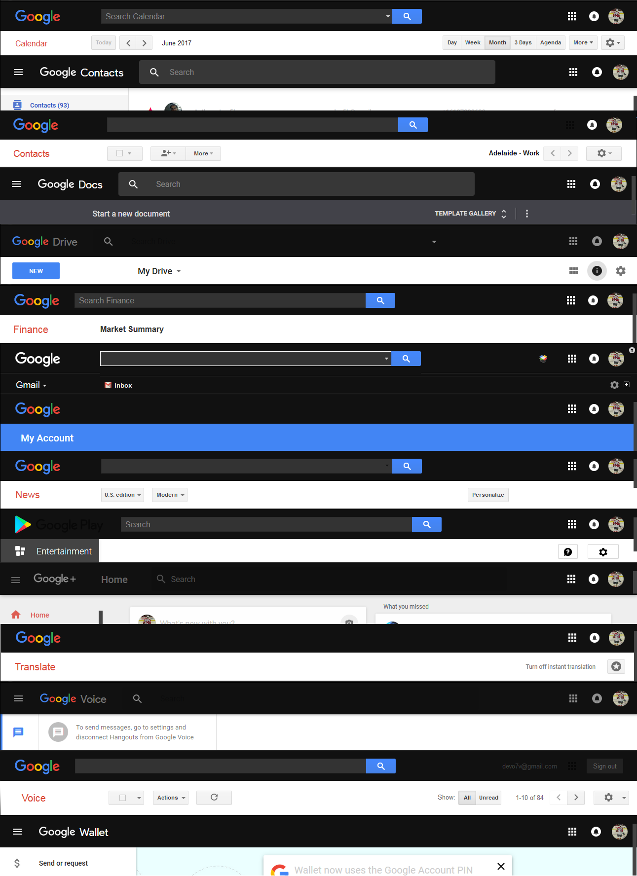 Google Bar - Dark Style