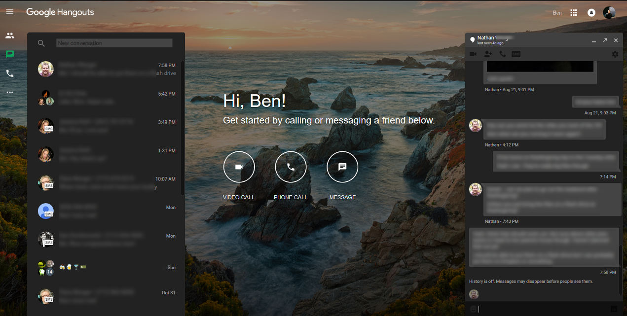 Google Hangouts - Dark Style