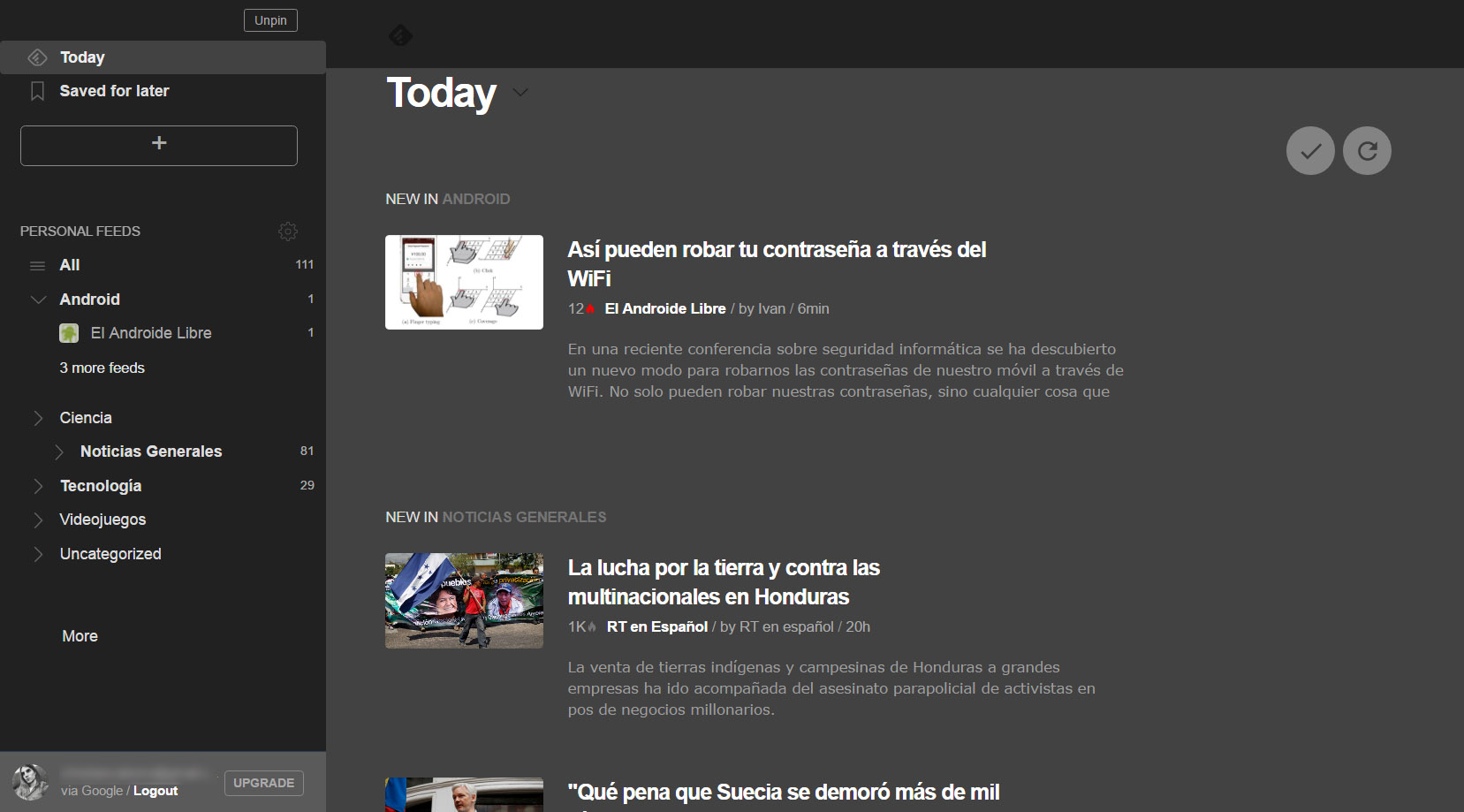 Sober Feedly Theme