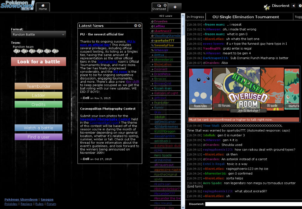 Black & White Pokemon Showdown
