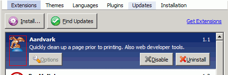 Firefox - Add-ons - Remove Incompatible Info