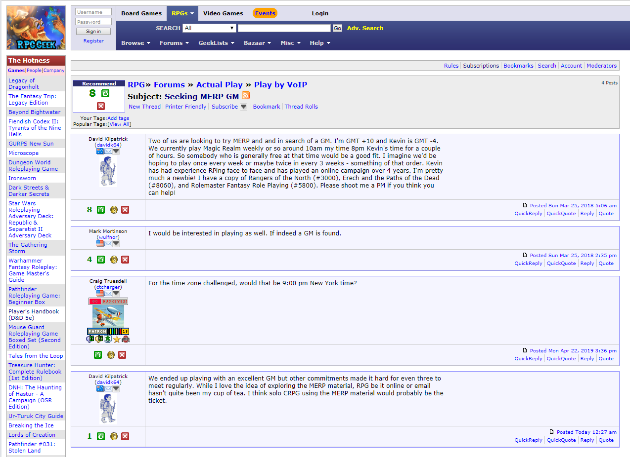 RPGGeek/BoardGameGeek/VideoGameGeek