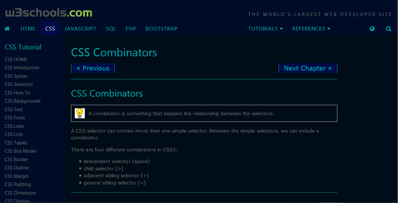 W3Schools Dark Blue