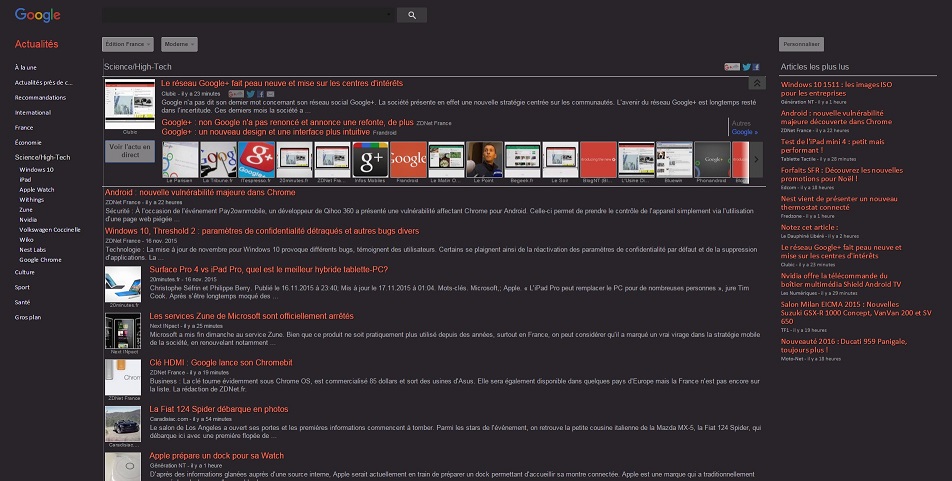Google News Monokai