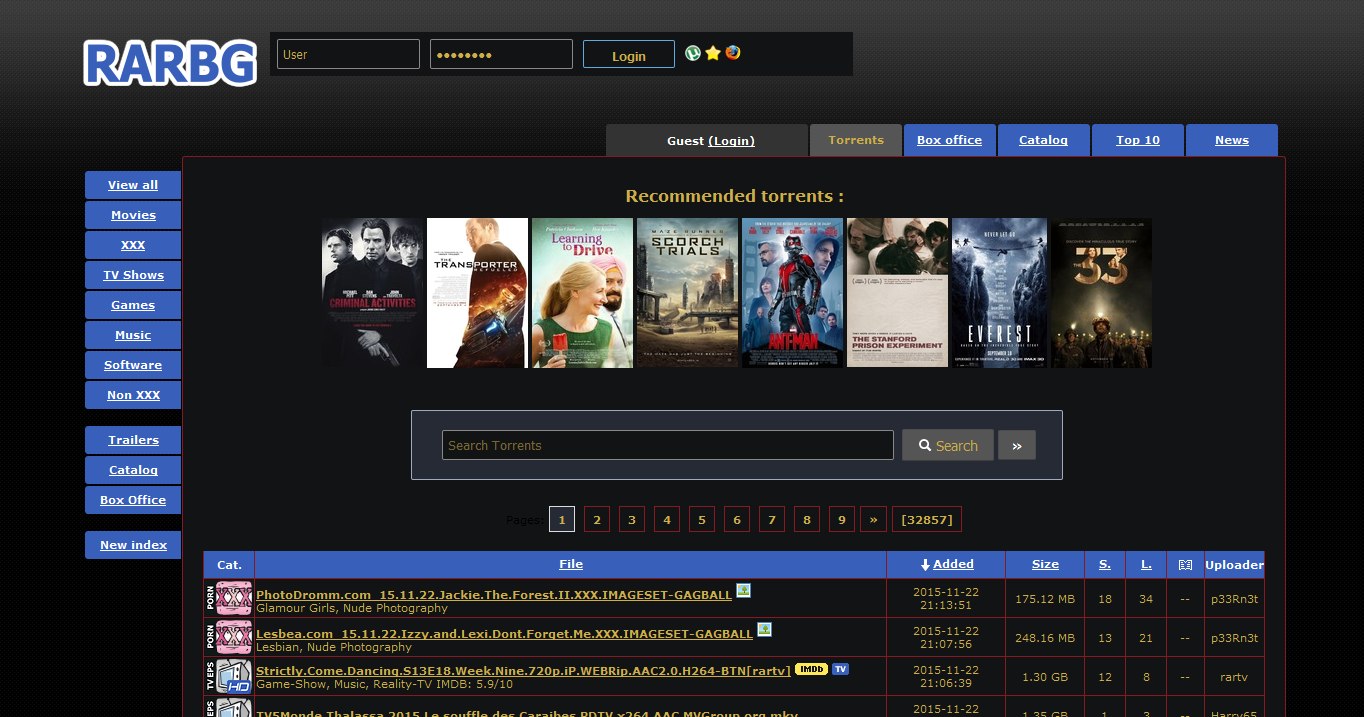 RARBG nice Dark theme