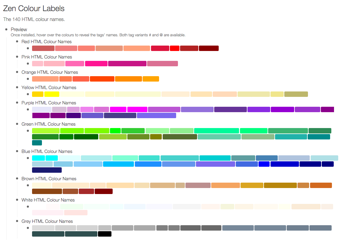 WorkFlowy : Zen Colour Labels