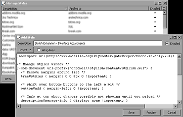 Stylish Extension - Interface Adjustments