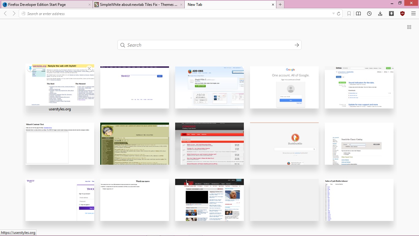 SimpleWhite about:newtab Tiles Fix