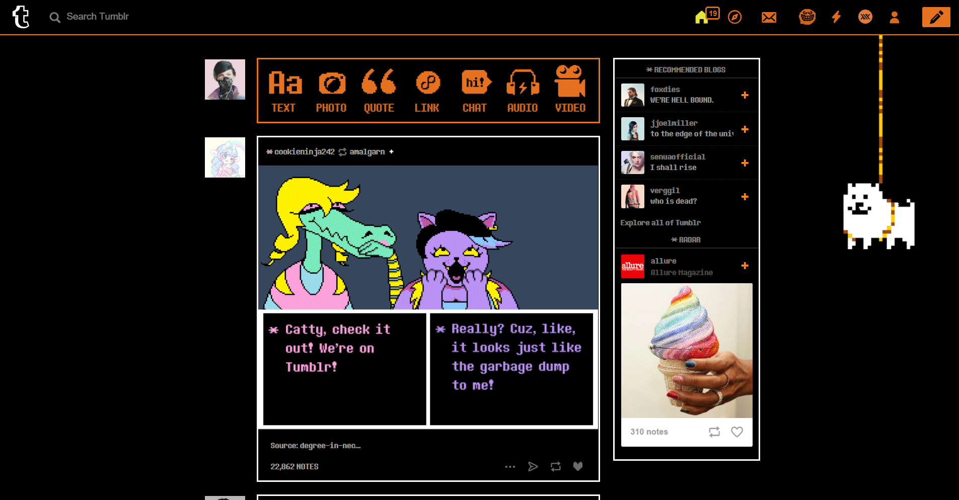 Tumblr - UNDERTALE Dashboard Theme