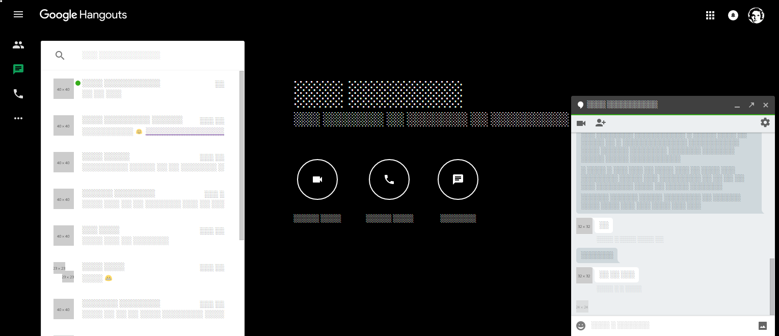 Google Hangouts: no decorative images