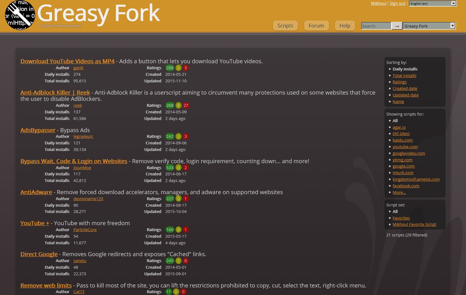 Greasy Fork Hitchhiker revived Fork