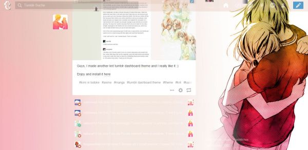 In your arms knt tumblr dash theme color