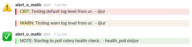 Slack Alert Messages background color
