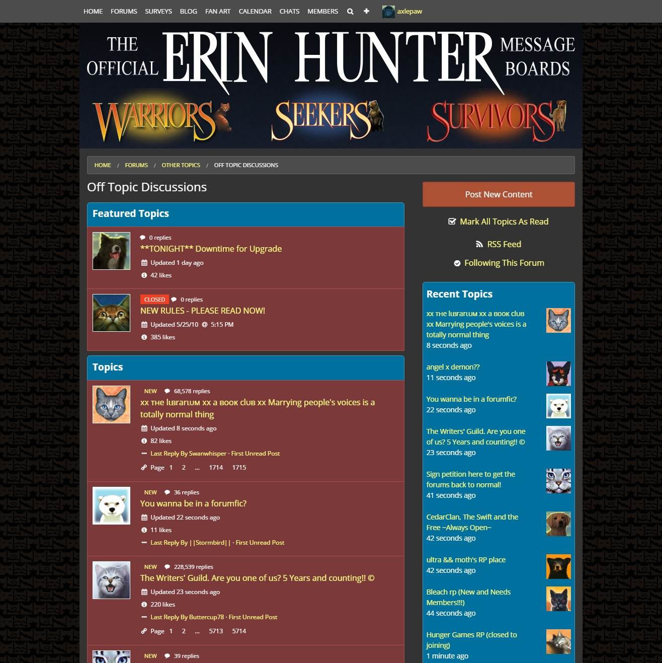 Erin Hunter Community - Retro Reskin by Axle