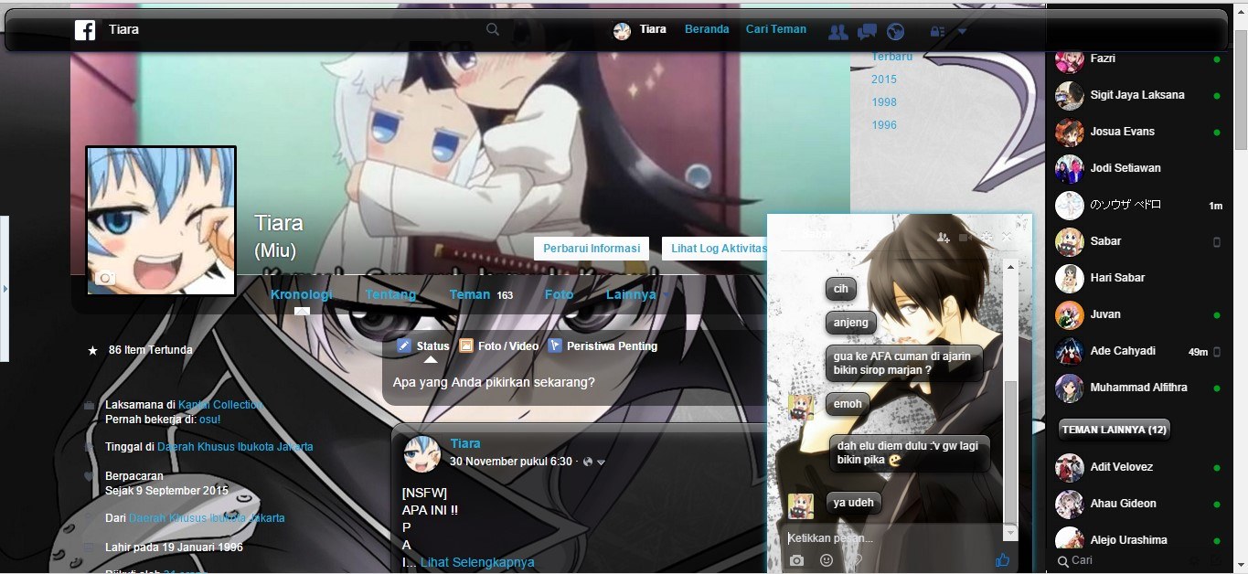 Sword Art Online Facebook Theme