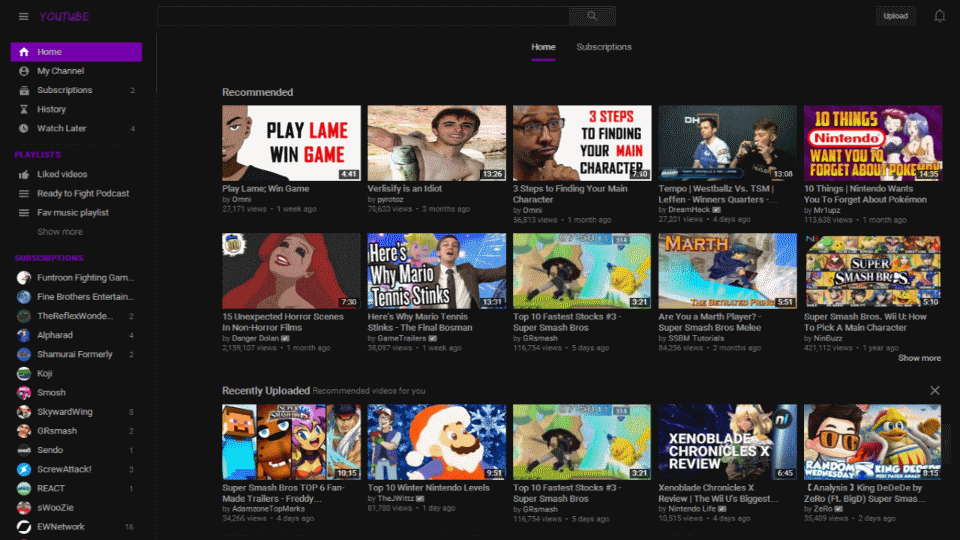 Dark Purple Youtube Theme