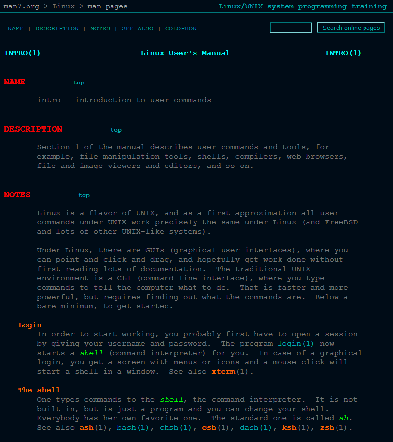 Man Pages - man7.org Dark Blue