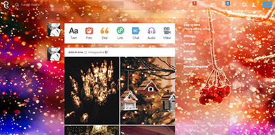 Red winter tumblr dashboard