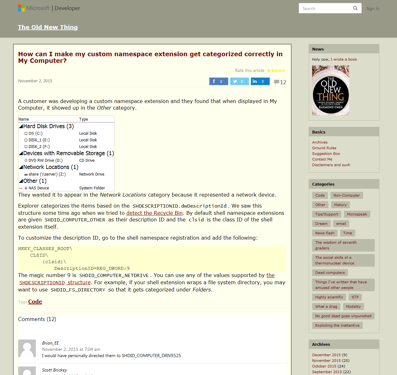 The Old New Thing Classic Style