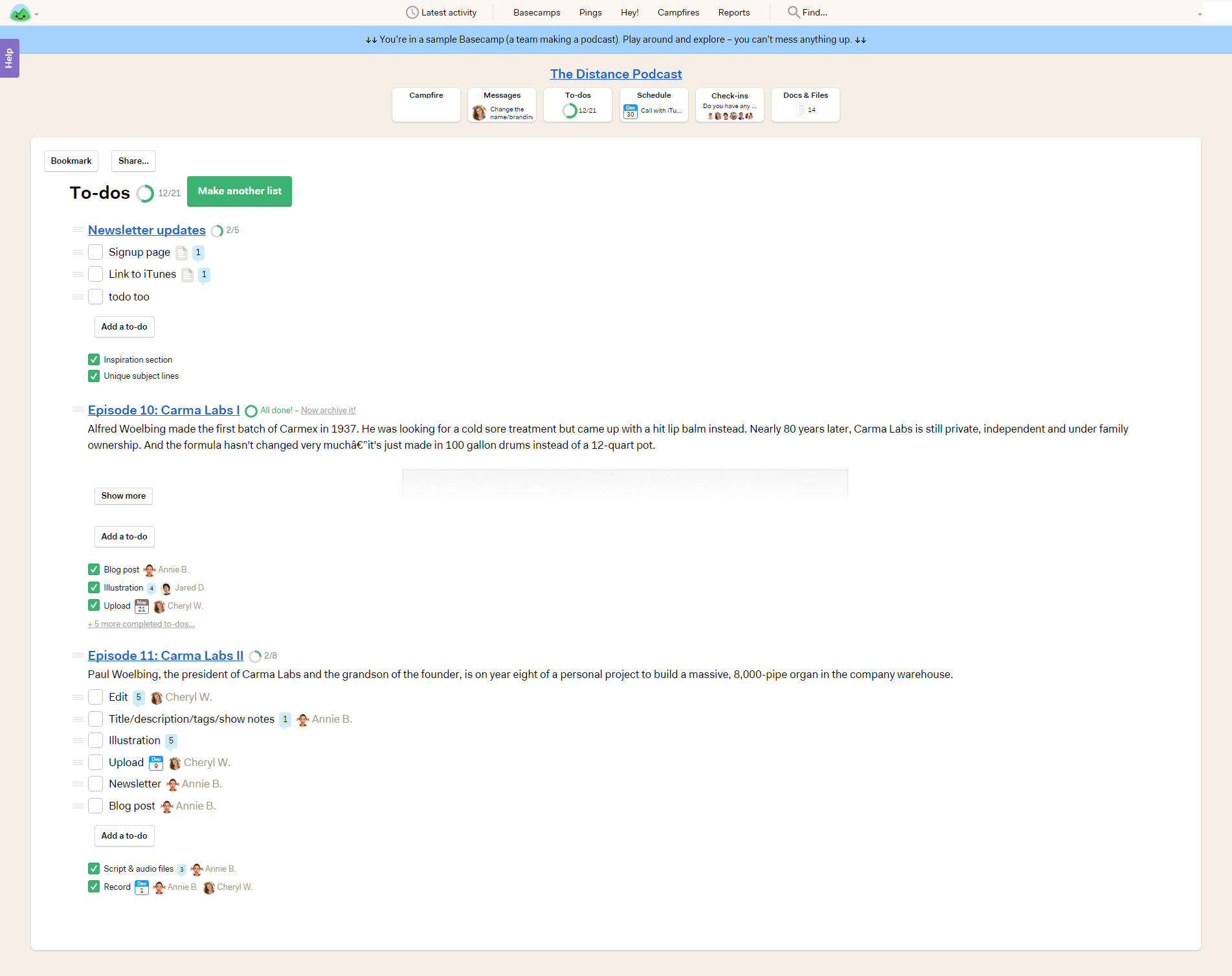 Basecamp 3 fluid layout