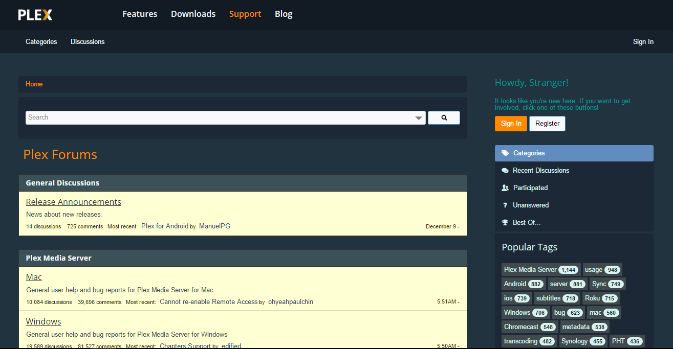 Plex Forum Blue/Yellow Theme