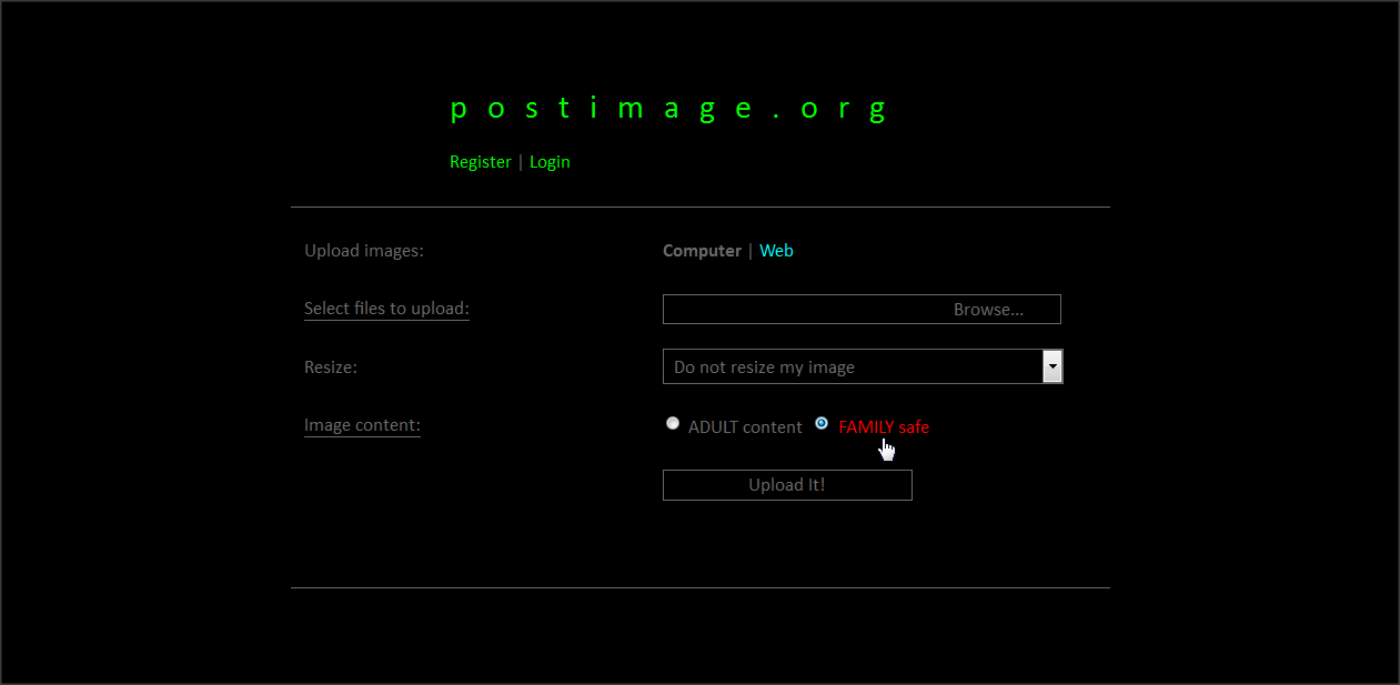 Postimage - Black - Lime & Cyan Links, Red Hover