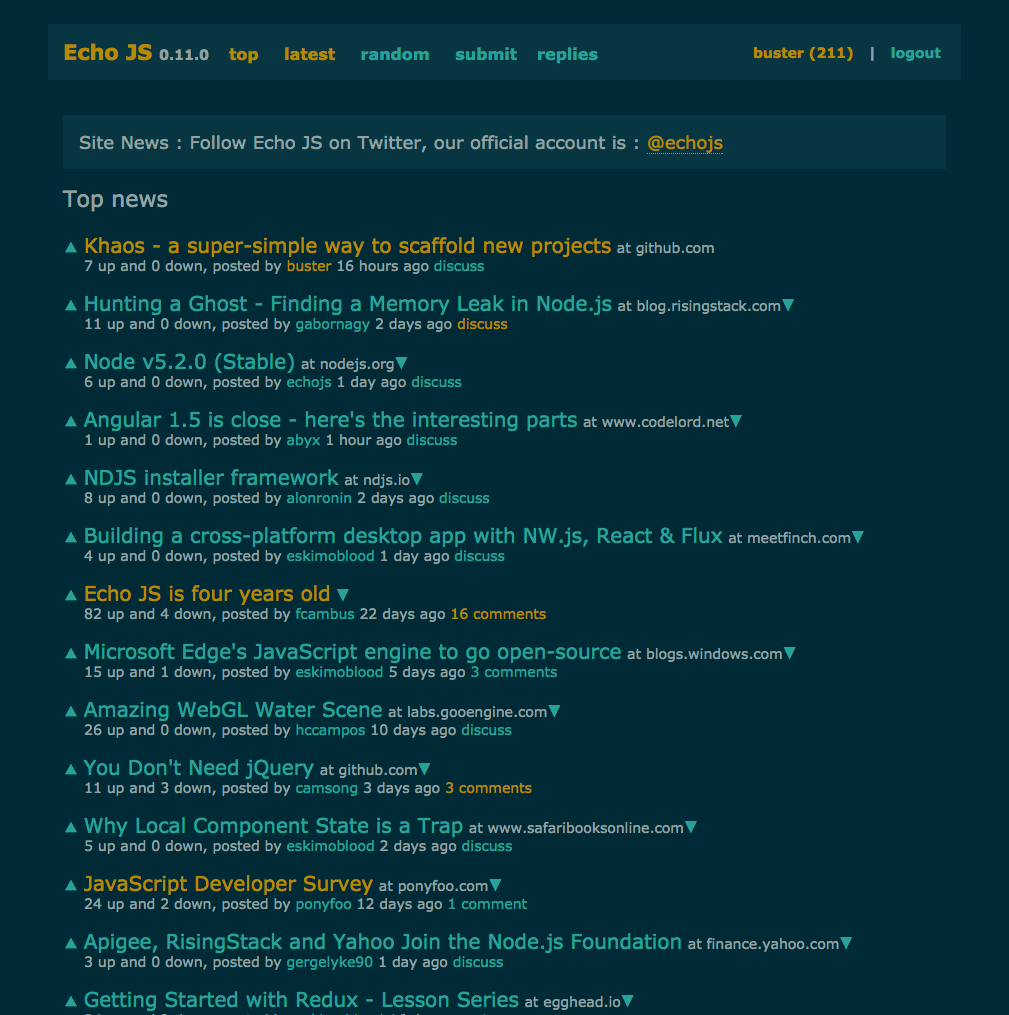 Echo JS - Solarized Dark