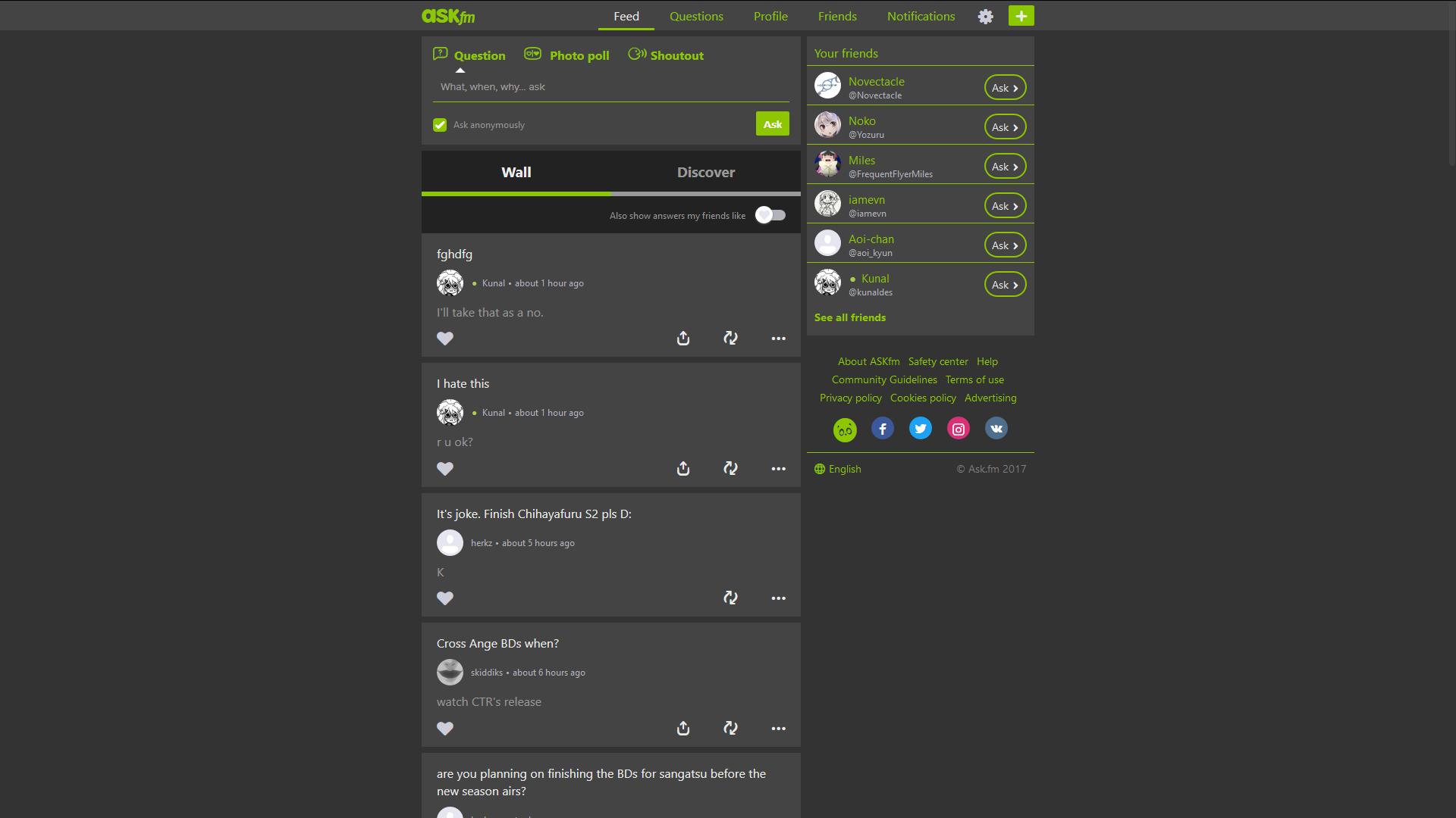 ask.fm Dark Slate (Custom Accents)