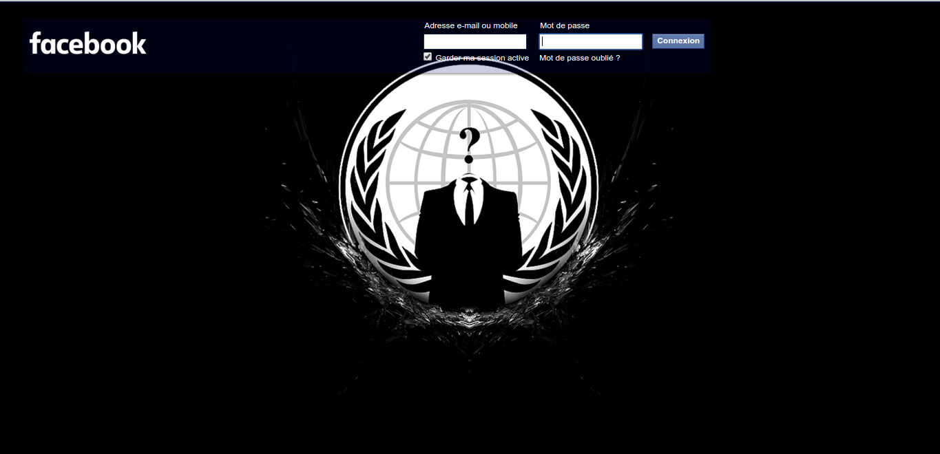 Anonymous Login Page Facebook