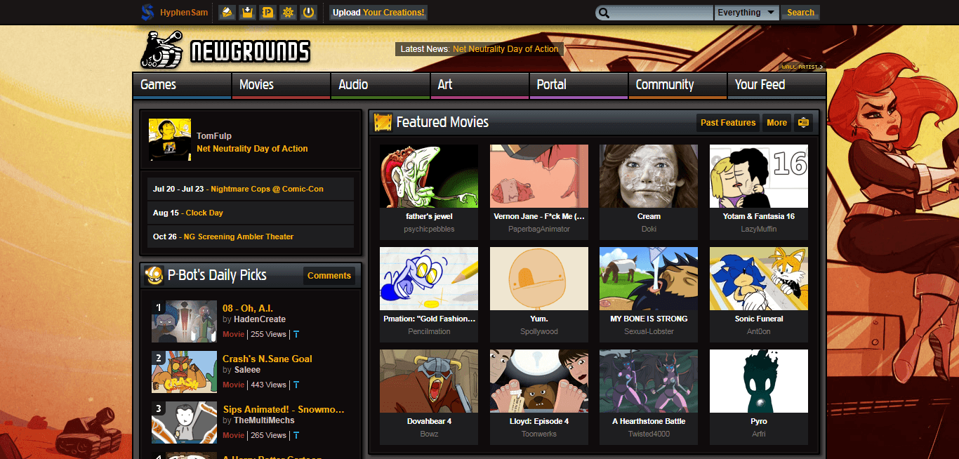 Newgrounds - Removed Ad Containers
