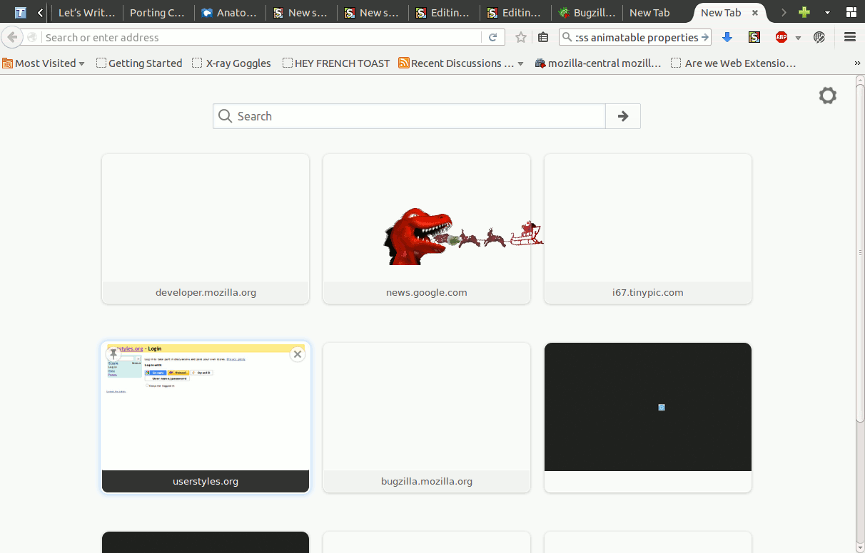 Santa meets Bugzilla [about:newtab]