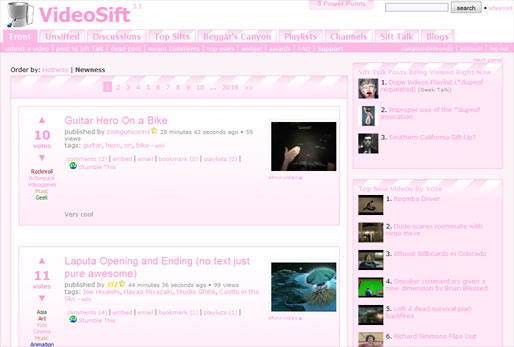 VideoSift.com Pink Theme