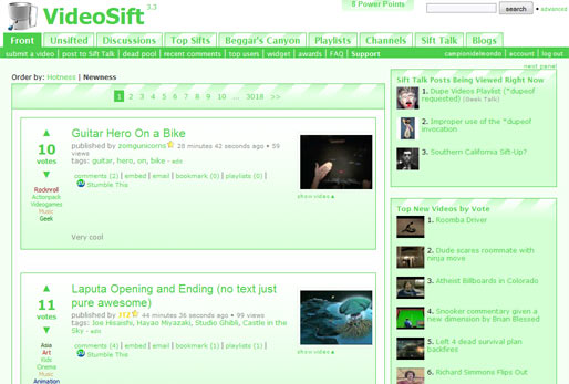 VideoSift.com Green Theme